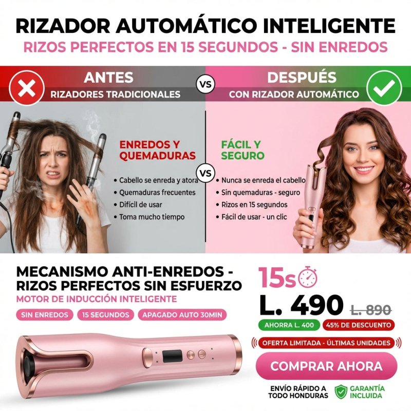 CurlMagic Pro – Rizador Automático Profesional Antienredos amazon Garantia 2 años - Inversiones Alkosto